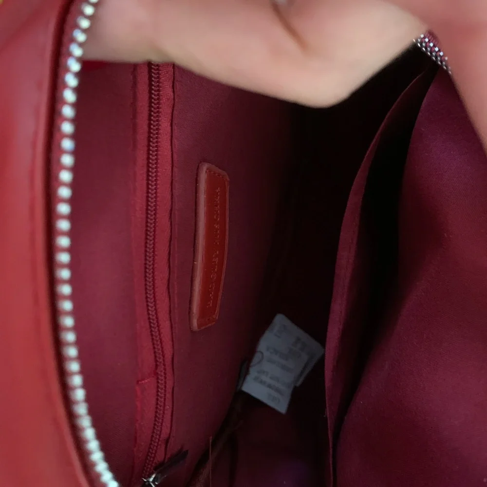 Badgley Mischka Vegan Leather Red Mini Studded Backpack NWT. - Picture 12 of 16